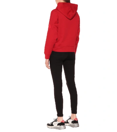 Shop Moncler Cotton-blend Hoodie In Red