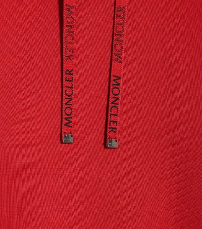 Shop Moncler Cotton-blend Hoodie In Red