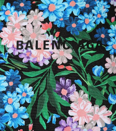 Shop Balenciaga Floral Peplum Dress In Multicoloured