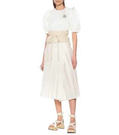 Shop Moncler Genius 2 Moncler 1952 Cotton-blend Skirt In White