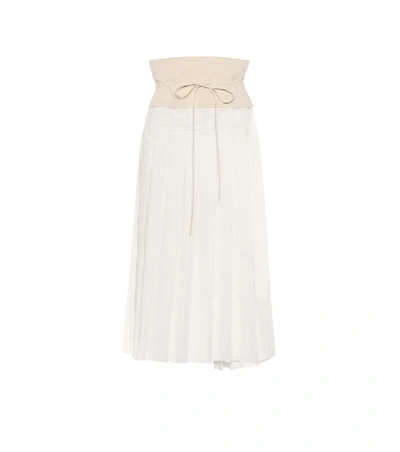 Shop Moncler Genius 2 Moncler 1952 Cotton-blend Skirt In White