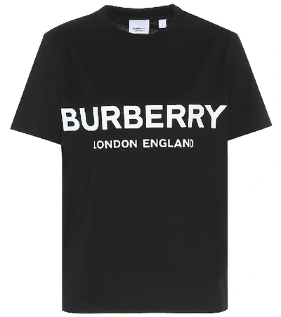 Shop Burberry Logo Cotton T-shirt In Black