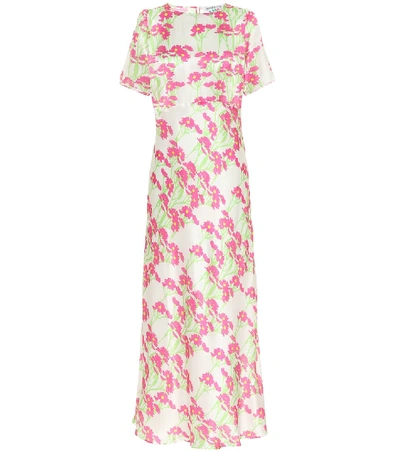 Shop Bernadette Jane Floral Silk-satin Maxi Dress In Multicoloured