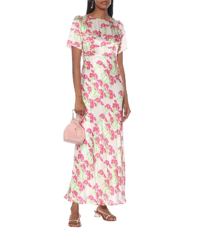 Shop Bernadette Jane Floral Silk-satin Maxi Dress In Multicoloured