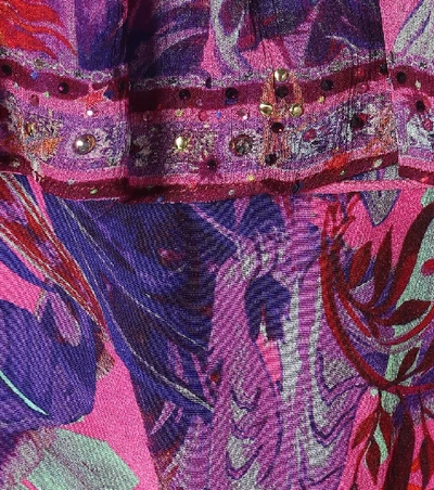 Shop Camilla Printed Off-shoulder Silk Maxi Dress In Pink