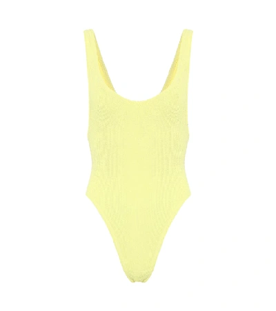 Reina Olga Yellow Scrunch Ruby One-piece Swimsuit In Yellow