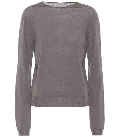 Shop Rick Owens Biker Level Wool Sweater In Grey
