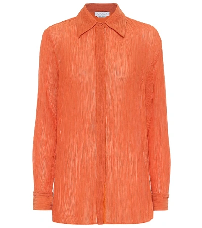Shop Gabriela Hearst Cruz Cotton And Silk Shirt In Orange
