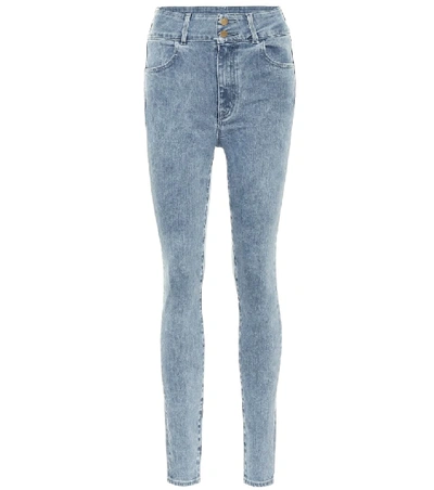 Shop J Brand X Elsa Hosk Saturday High-rise Skinny Jeans In Blue