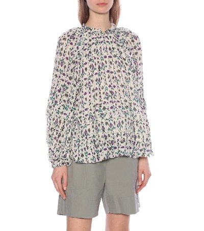 Shop Isabel Marant Étoile Eyden Printed Blouse In Beige