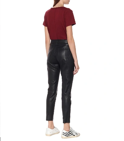 Shop Rag & Bone Nina High-rise Leather Pants In Black