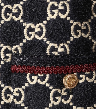 Shop Gucci Gg Tweed Coat In Black