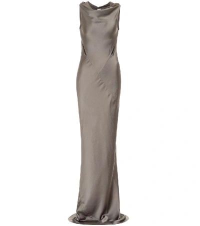 Shop Rick Owens Skorpio Satin Gown In Grey