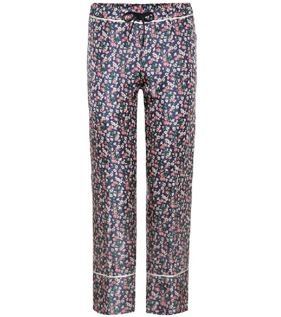 Shop Moncler Silk Trousers In Multicoloured