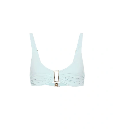 Melissa Odabash Bel Air Embellished Ruched Underwired Bikini Top In Green