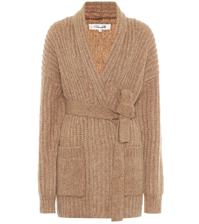 Shop Diane Von Furstenberg Ilaria Merino Wool-blend Cardigan In Neutrals