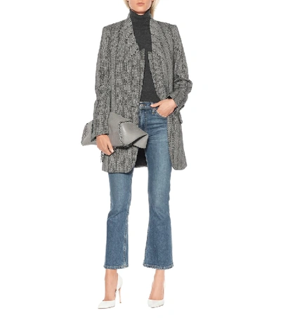 Shop Stella Mccartney Herringbone Wool-blend Coat In Grey