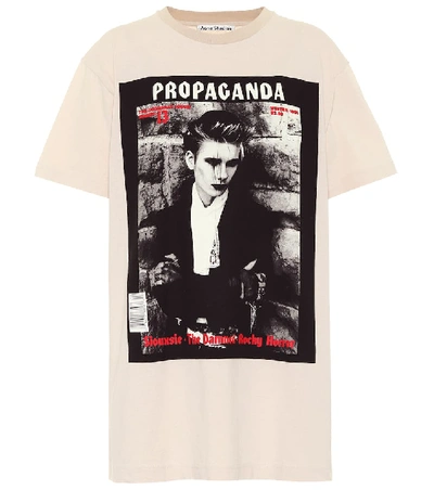 Shop Acne Studios Propaganda Magazine T-shirt In Beige