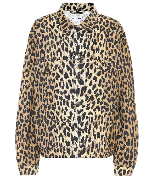 denim leopard print jacket