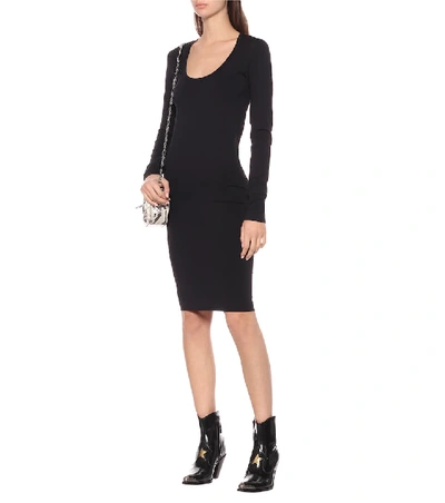 Shop Helmut Lang Stretch-nylon Dress In Black