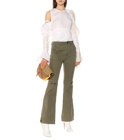 Shop Loewe Cotton Pants In Green