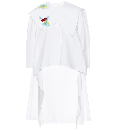 Shop Delpozo Embellished Cotton Top In White