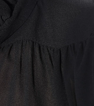 Shop Saint Laurent Silk-georgette Blouse In Black