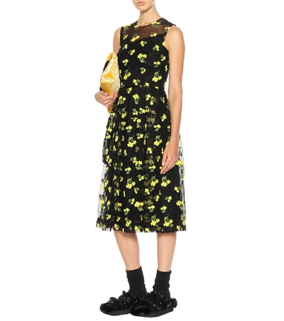 Shop Simone Rocha Cotton-blend Sleeveless Dress In Black