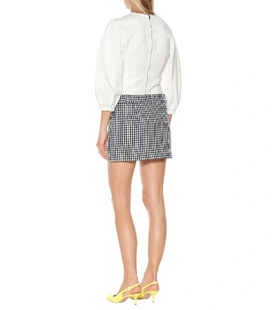 Shop Tibi Gingham Miniskirt In Black