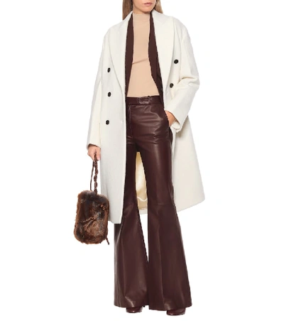 Shop Joseph Valmy Bootcut Leather Pants In Brown