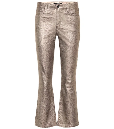 Shop J Brand Selena Mid-rise Bootcut Jeans In Gold