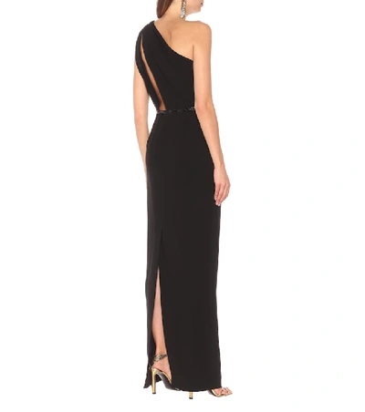 Shop Saint Laurent One-shoulder Gown In Black