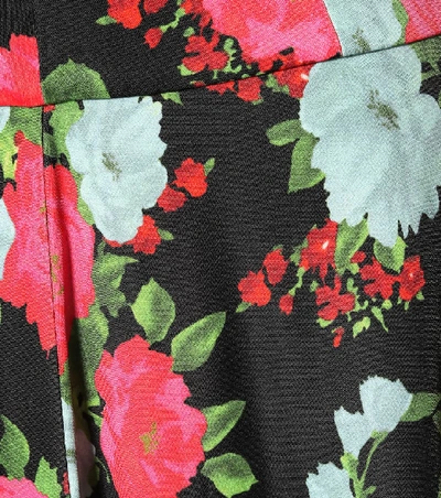 Shop Erdem Elvin Floral Jersey Midi Skirt In Black