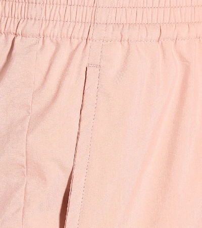 Shop Mm6 Maison Margiela Cropped Cotton-blend Pants In Pink