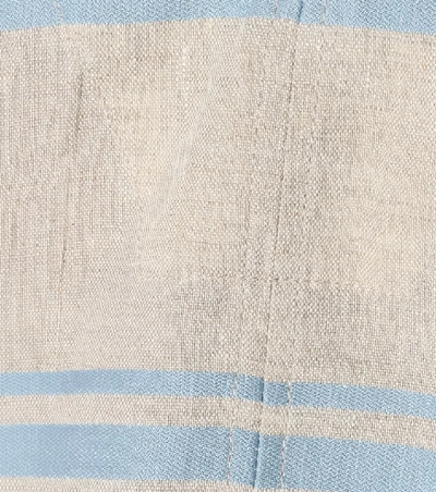Shop Lee Mathews Tilda Striped Linen And Cotton Top In Blue