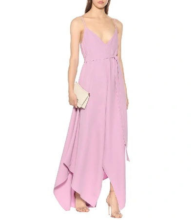 Shop Valentino Silk Gown In Purple