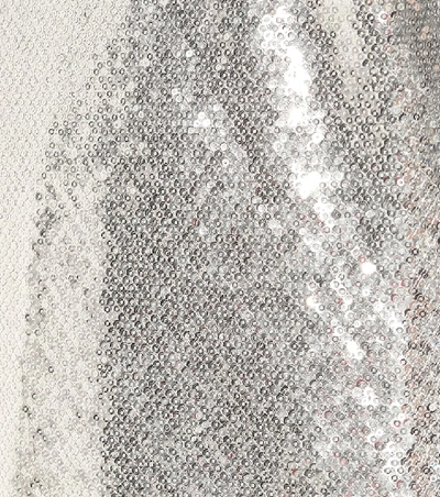 Shop Galvan Daniela Sequined Midi Dress In Silver