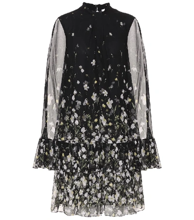 Shop Erdem Concetta Floral Silk-chiffon Midi Dress In Black