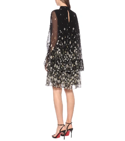 Shop Erdem Concetta Floral Silk-chiffon Midi Dress In Black