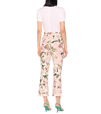 Shop Dolce & Gabbana High-rise Cropped Strech-crêpe Pants In Pink