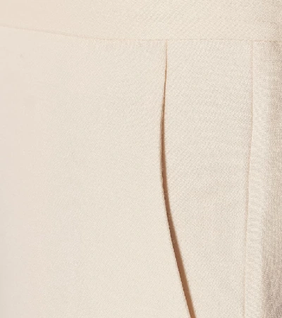 Shop Valentino High-rise Wool And Silk Shorts In White
