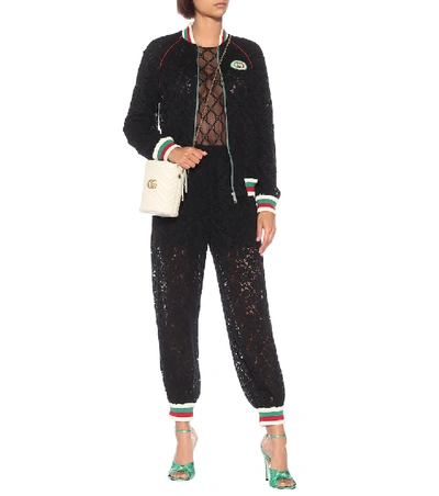 Shop Gucci Lace Track Pants In Black