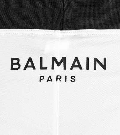 Shop Balmain Jersey Leggings In White