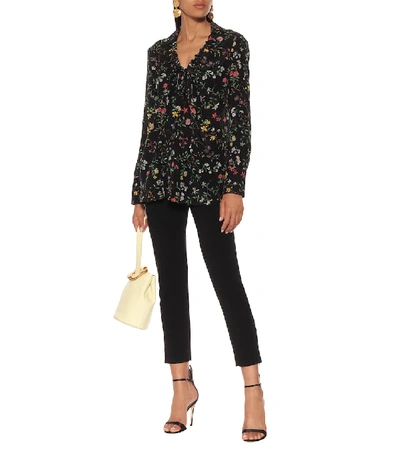 Shop Altuzarra Bowie Floral Silk Blouse In Black