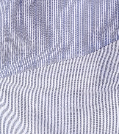 Shop Ben Taverniti Unravel Project Striped Cotton Blouse In Blue