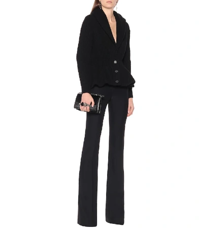 Shop Alexander Mcqueen Wool And Cashmere Cardigan In Black