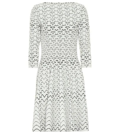 Shop Alaïa Abstract Jersey Dress In White