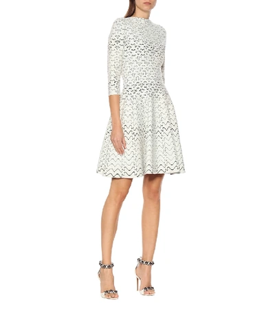 Shop Alaïa Abstract Jersey Dress In White