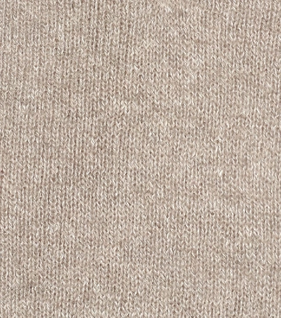 Shop Agnona Cashmere And Linen Sweater In Beige