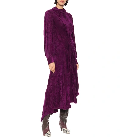 Shop Isabel Marant Fergus Velvet Dress In Purple